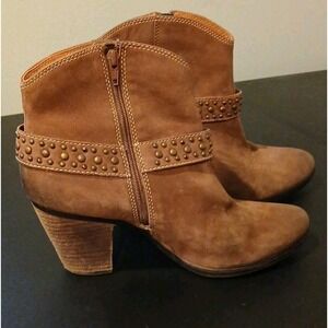 Sofft Ankle Boots  Harness Brown Suede Cowgirl Western Moto‎ Women's Size 8.5